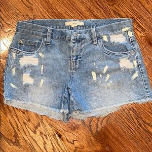 Distressed Light Wash Jean/Denim Shorts